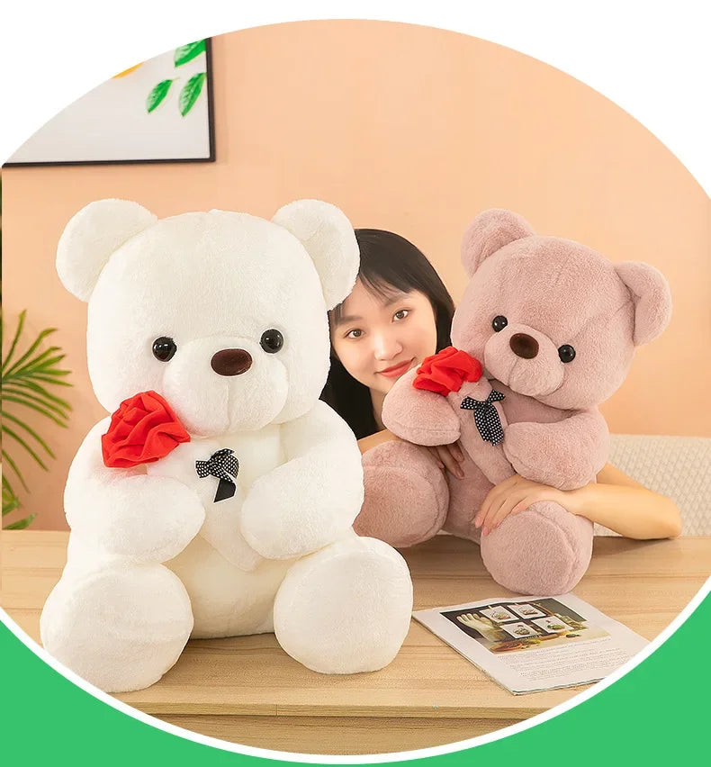 Valentine's Day roses teddy bear animal plush toys for girls teddy bear dolls.