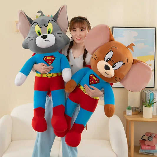 Tom and Jerry Plush Toys Cute Cartoon Superman Plushies Stuffed Animals (40/60/80cm Oversize) !!