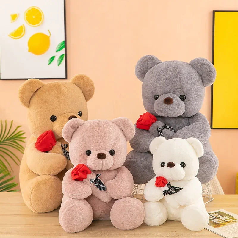 Valentine's Day roses teddy bear animal plush toys for girls teddy bear dolls.