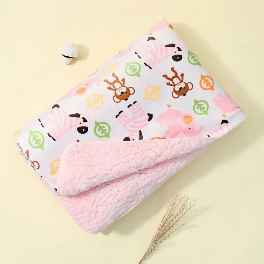 Ultra Soft Micro Plush Warm Reversible Cute Warm Baby Blanket !!