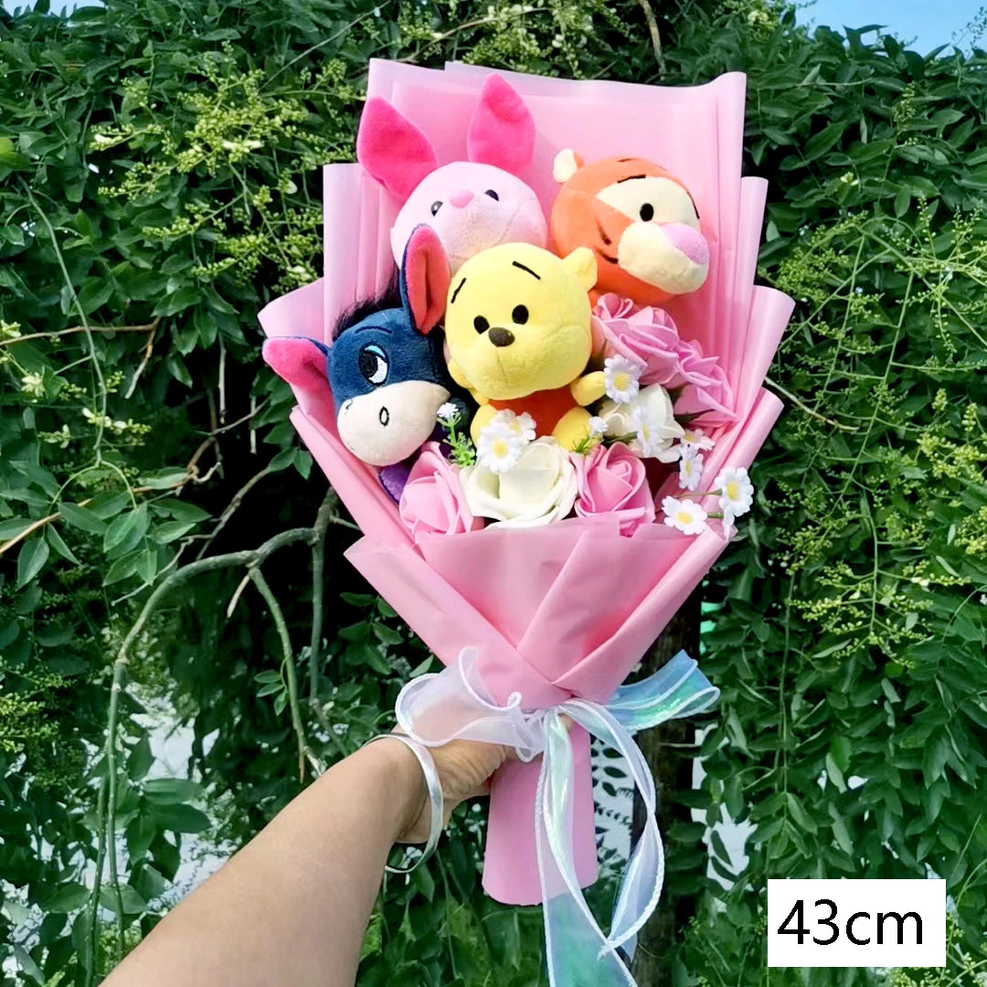 Valentines Day gift-Winnie the Pooh Bear, Tiger ,Pig Plush Bouquet.