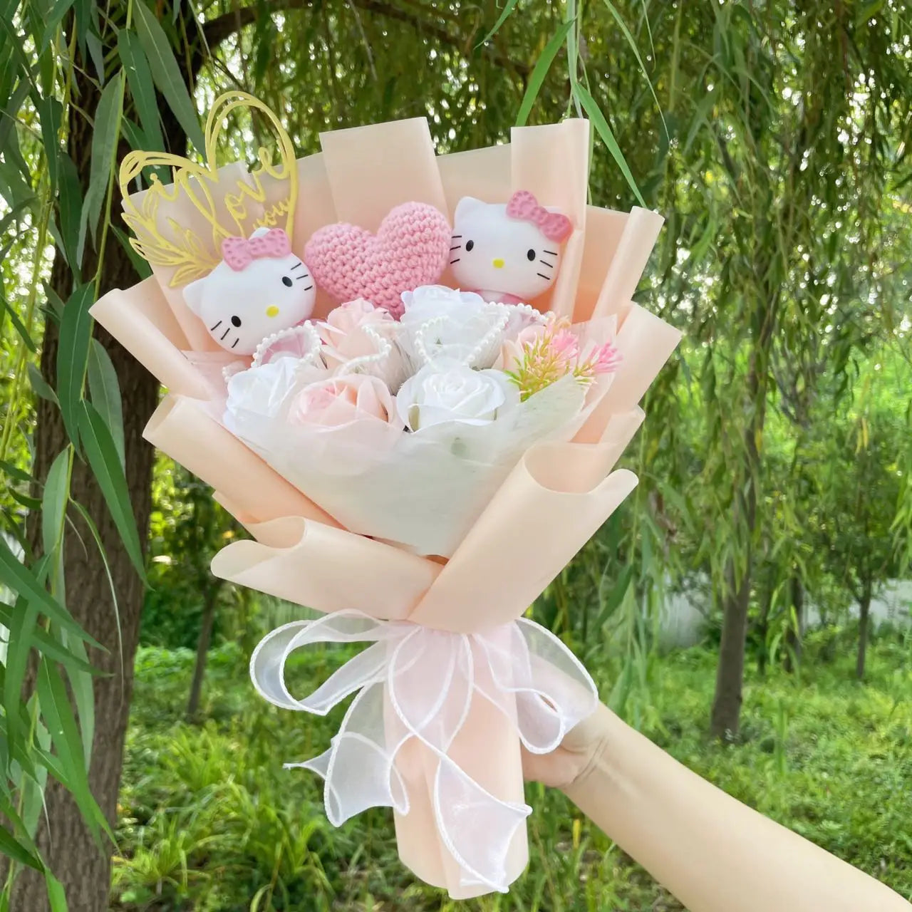 Valentine/Graduation/Birthday Gifts.
Hello Kitty Plush Bouquet Plush Doll Toy Kids Toys Stuffed Animals.