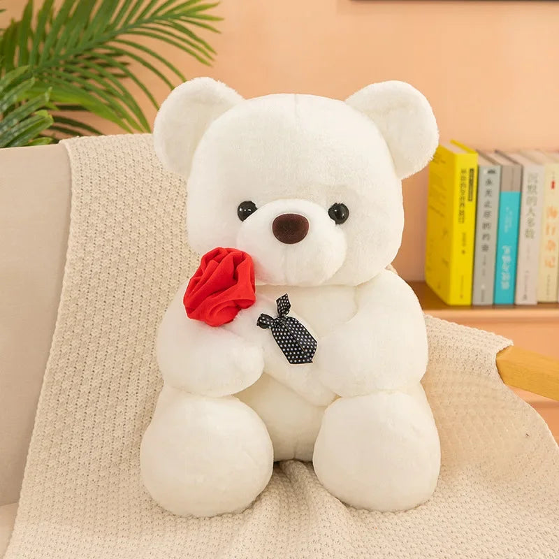 Valentine's Day roses teddy bear animal plush toys for girls teddy bear dolls.