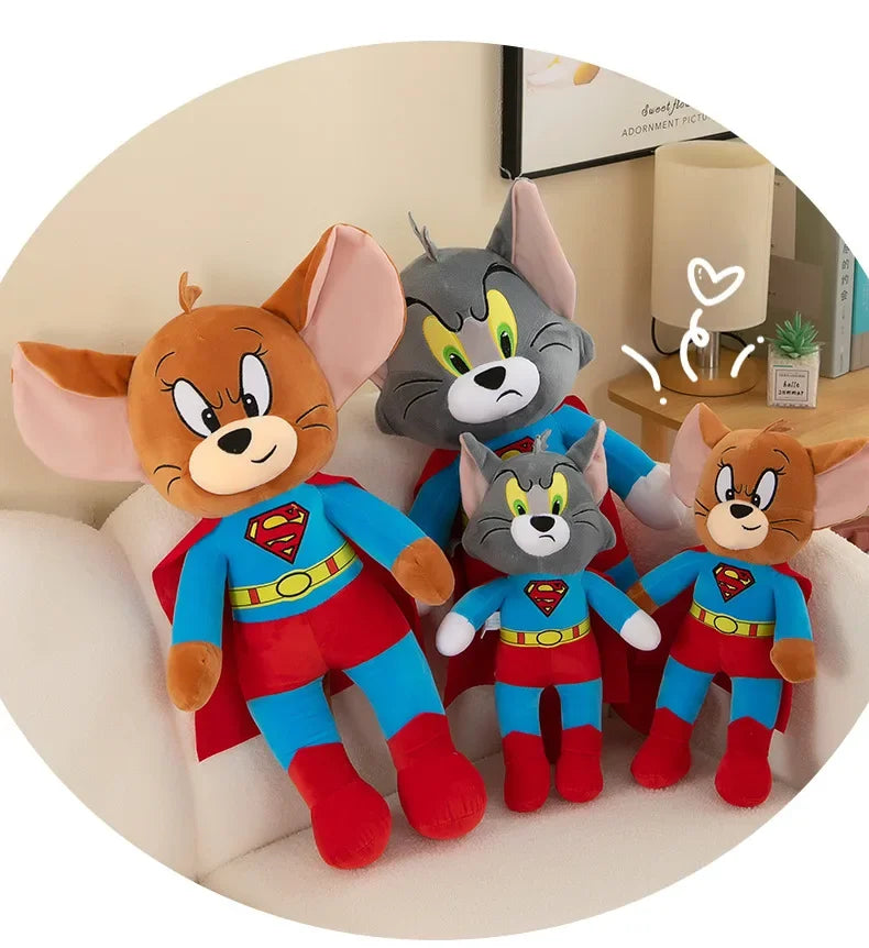 Tom And Jerry Plush Toys Cute Cartoon Superman Plushies Stuffed Animal 