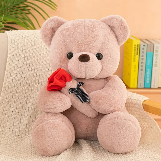 Valentine's Day roses teddy bear animal plush toys for girls teddy bear dolls.