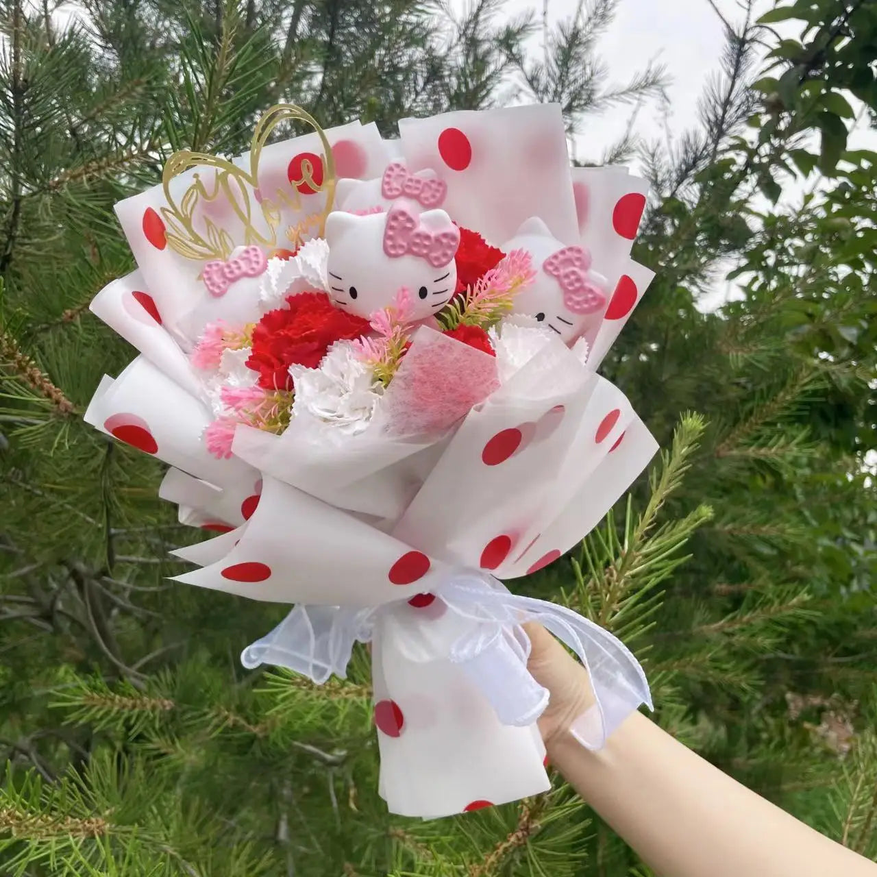 Valentine/Graduation/Birthday Gifts.
Hello Kitty Plush Bouquet Plush Doll Toy Kids Toys Stuffed Animals.