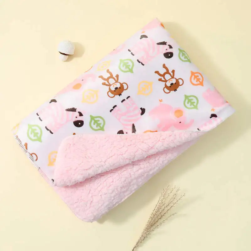 Ultra Soft Micro Plush Warm Reversible Cute Warm Baby Blanket !!