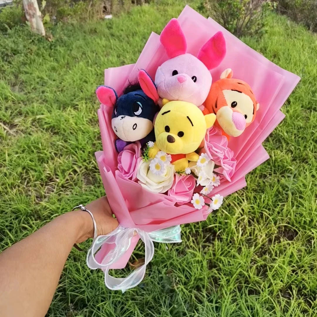 Valentines Day gift-Winnie the Pooh Bear, Tiger ,Pig Plush Bouquet.