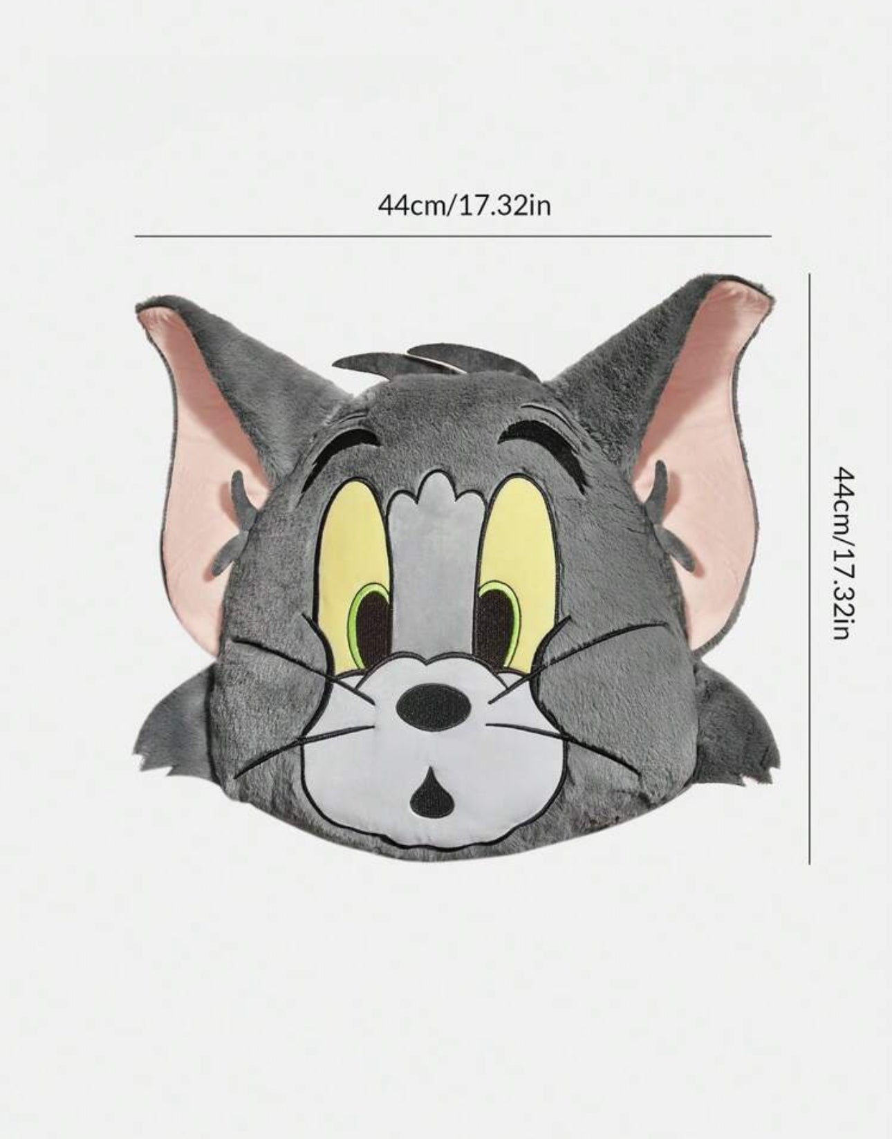 TOM 1pc Cartoon Cat Face Plush Pillow.