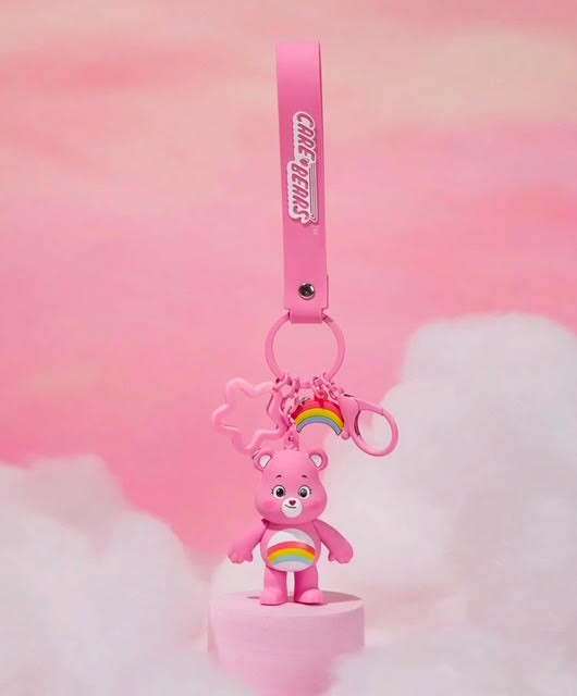 Care Bears Heart Shaped 3D Charm Pendant Keychain !