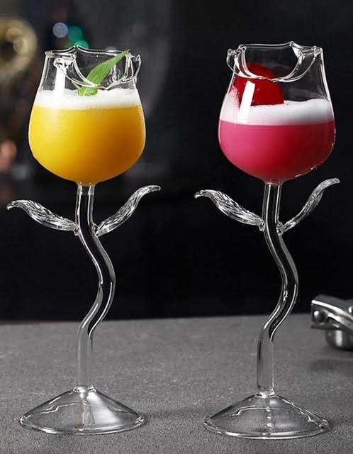 Rose Shaped Highball Glass, Cocktail & Champagne Glass !