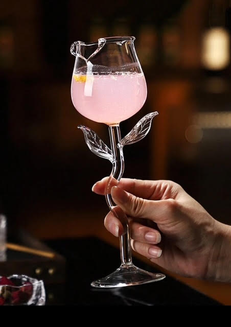 Rose Shaped Highball Glass, Cocktail & Champagne Glass !