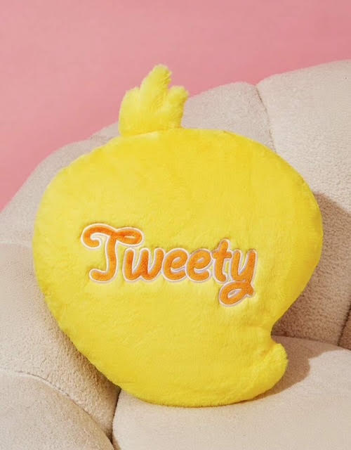 Tweety Looney Tunes Embroidered Cartoon & Letter Pattern Decorative Plush pillow !