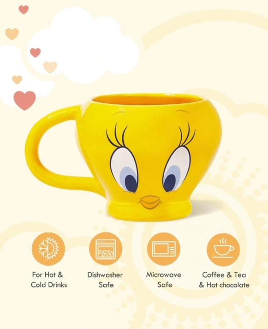 Tweety Looney Tunes 380ml Cartoon Design Ceramic Mug !