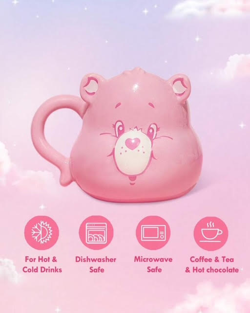 Care Bears 450ml Pink /Purple Cartoon Bear Ceramic Mug /Cheer Bear/Gifts !