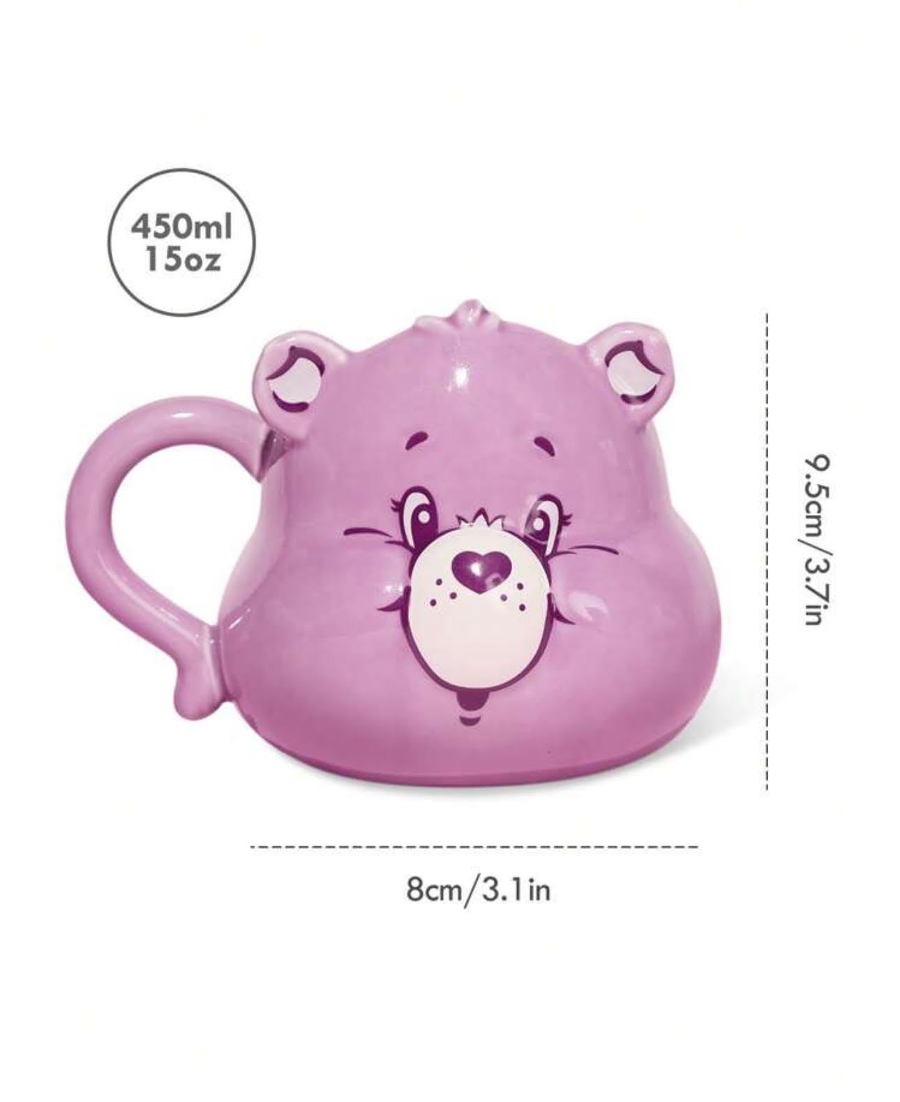 Care Bears 450ml Pink /Purple Cartoon Bear Ceramic Mug /Cheer Bear/Gifts !