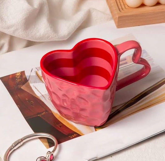 Heart Shaped Design Ceramic Mug ! For Valentine's Day Gift !